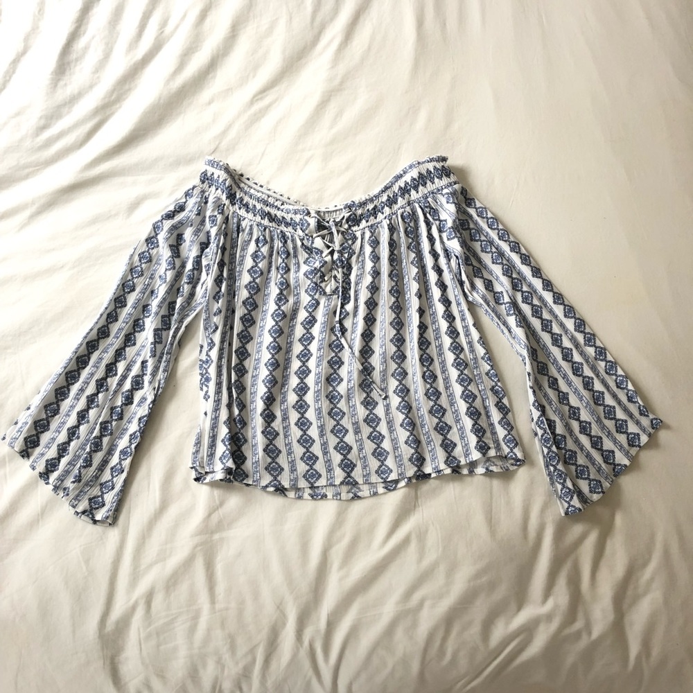 Forever 21 Over the Shoulder Bell Sleeve Tunic